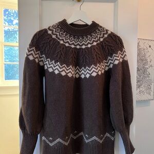 Tuckernuck Brown and White Knit Sweater